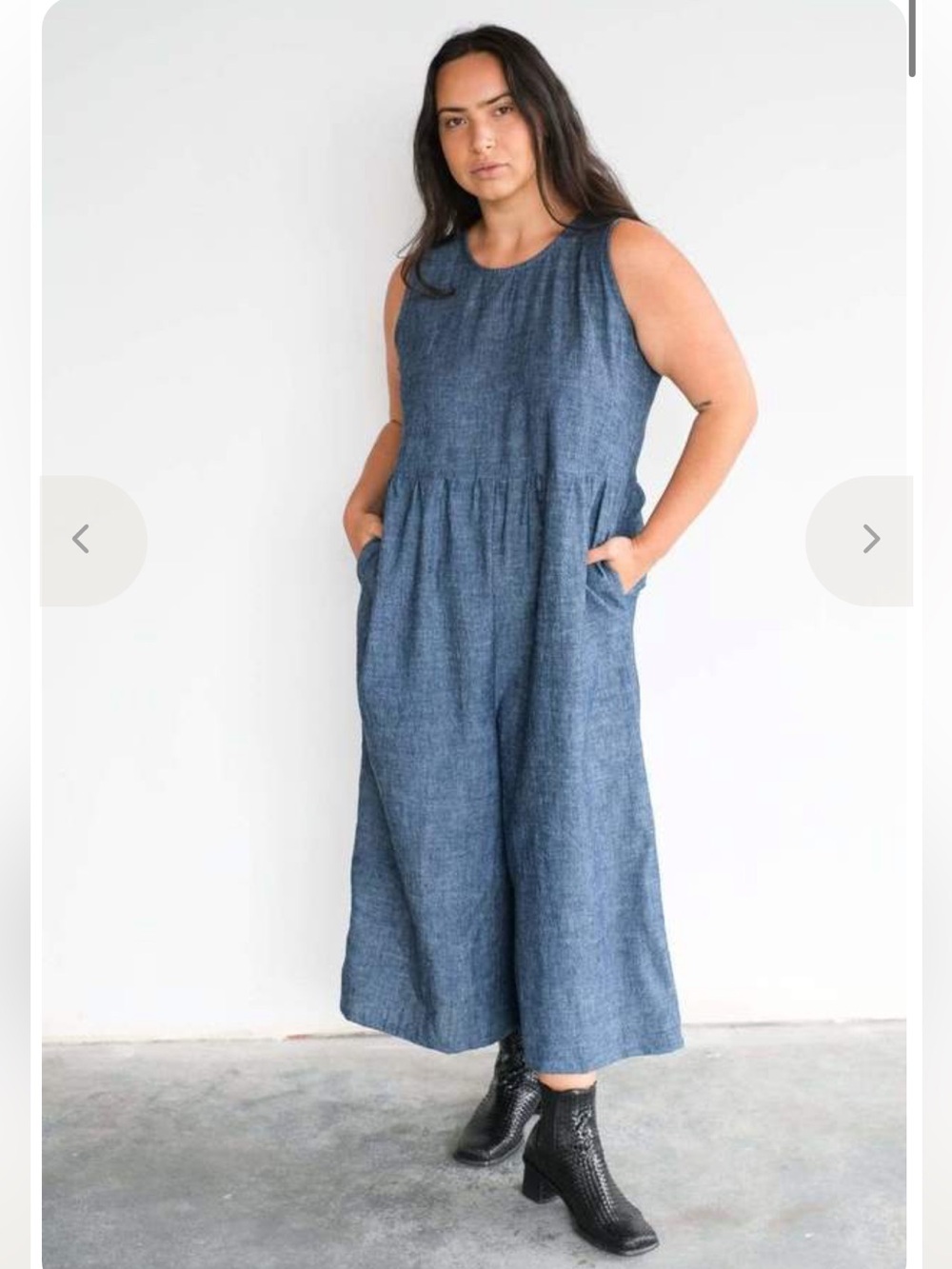 Conscious Clothing Backyard Jumpsuit Indigo Chambray size XS